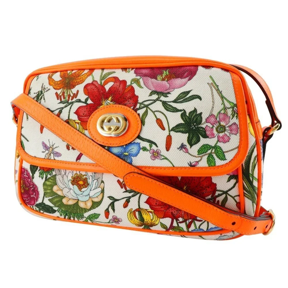 GUCCI Authentic Orange Leather Shoulder Bag - Picture 2 of 13